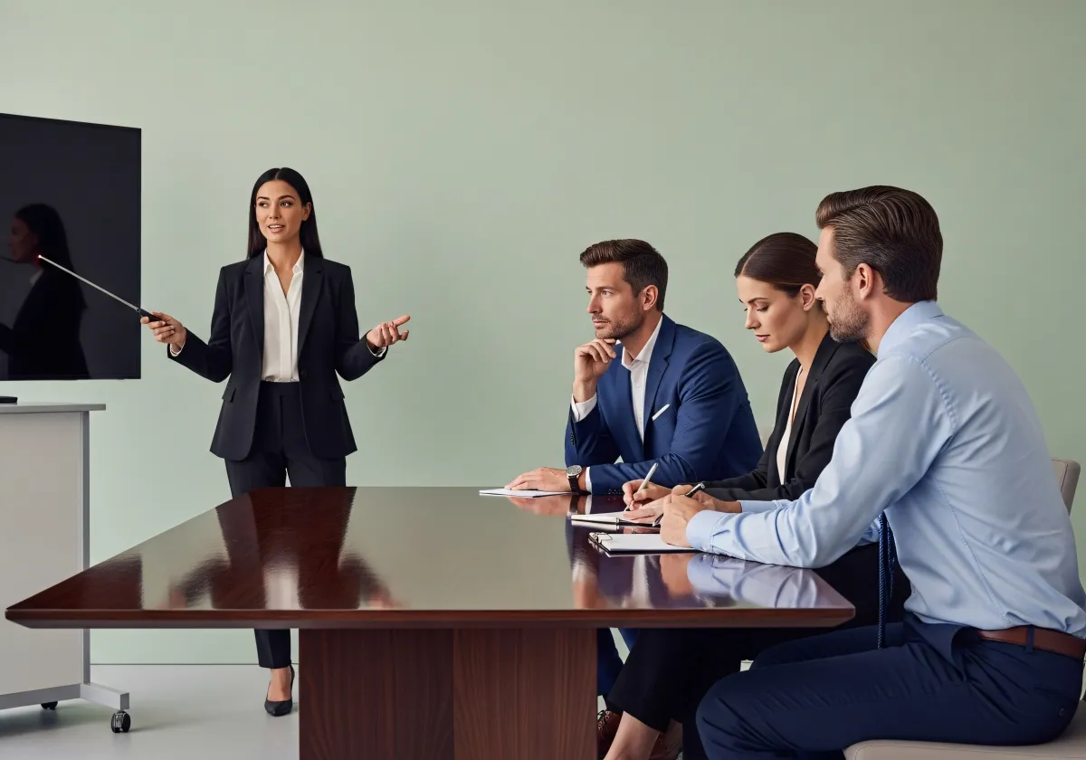 Empresarios interpretando resultados para acción